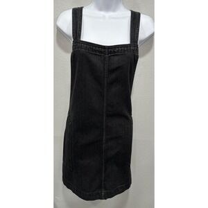 Universal Thread Denim Skirt Overalls Size Large Black Denim 4 Pockets Boho